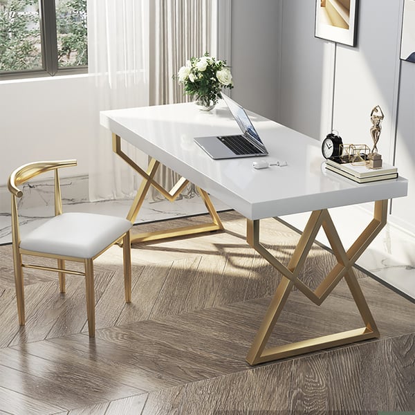 مدل میز سفید پایه فلزی 