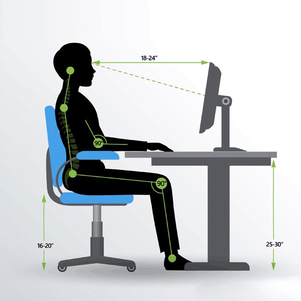 تنظیم صندلی اداری ارگونومیک