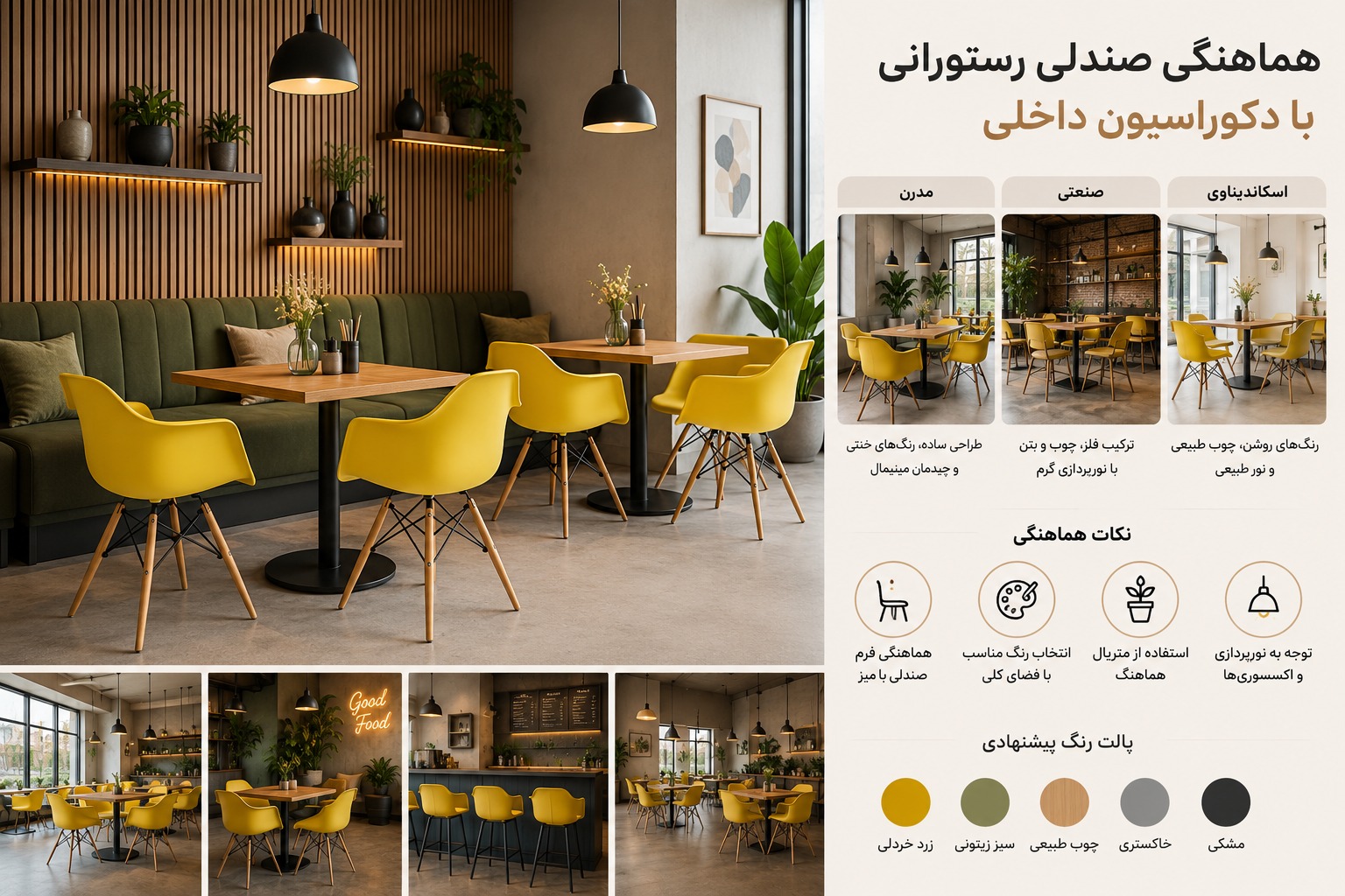 هماهنگی صندلی رستورانی با دکوراسیون داخلی