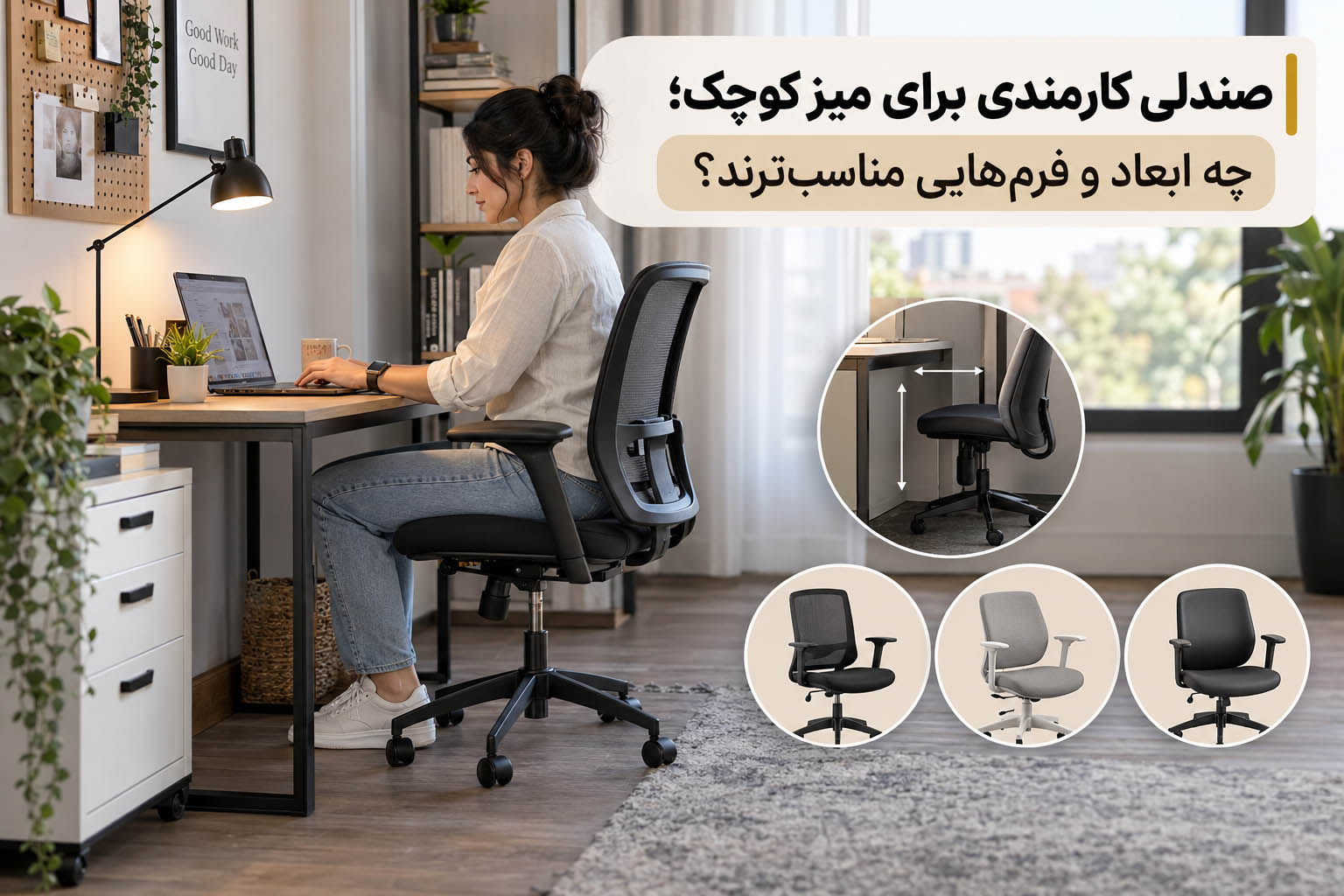 صندلی کارمندی برای میز کوچک؛ چه ابعاد و فرم‌هایی مناسب‌ترند؟
