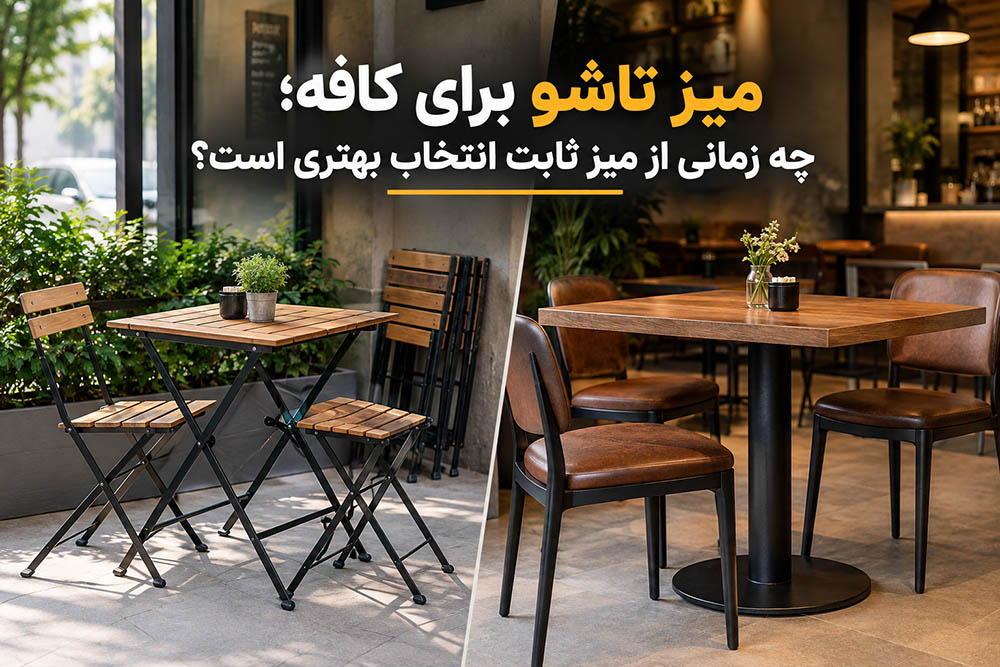 میز تاشو برای کافه؛ چه زمانی از میز ثابت انتخاب بهتری است؟